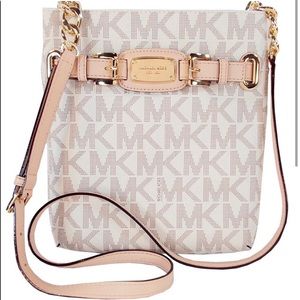 👜✨ Michael Kors Vanilla Hamilton Crossbody bag AND Matching Vanilla Wallet ✨👜